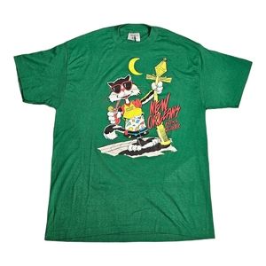 Vintage Tee T Shirt Bourbon Royal‎ French Quarter New Orleans Cool Cat USA XL